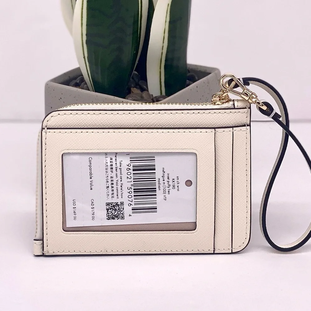 Kate Spade Madison Puffy Heart Small Card Holder Wristlet Wallet